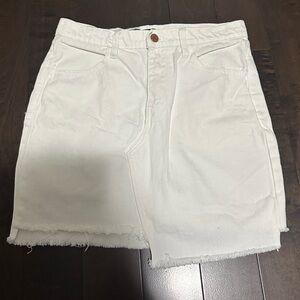 Forever 21 - White High Rise Denim Skirt - Size 26